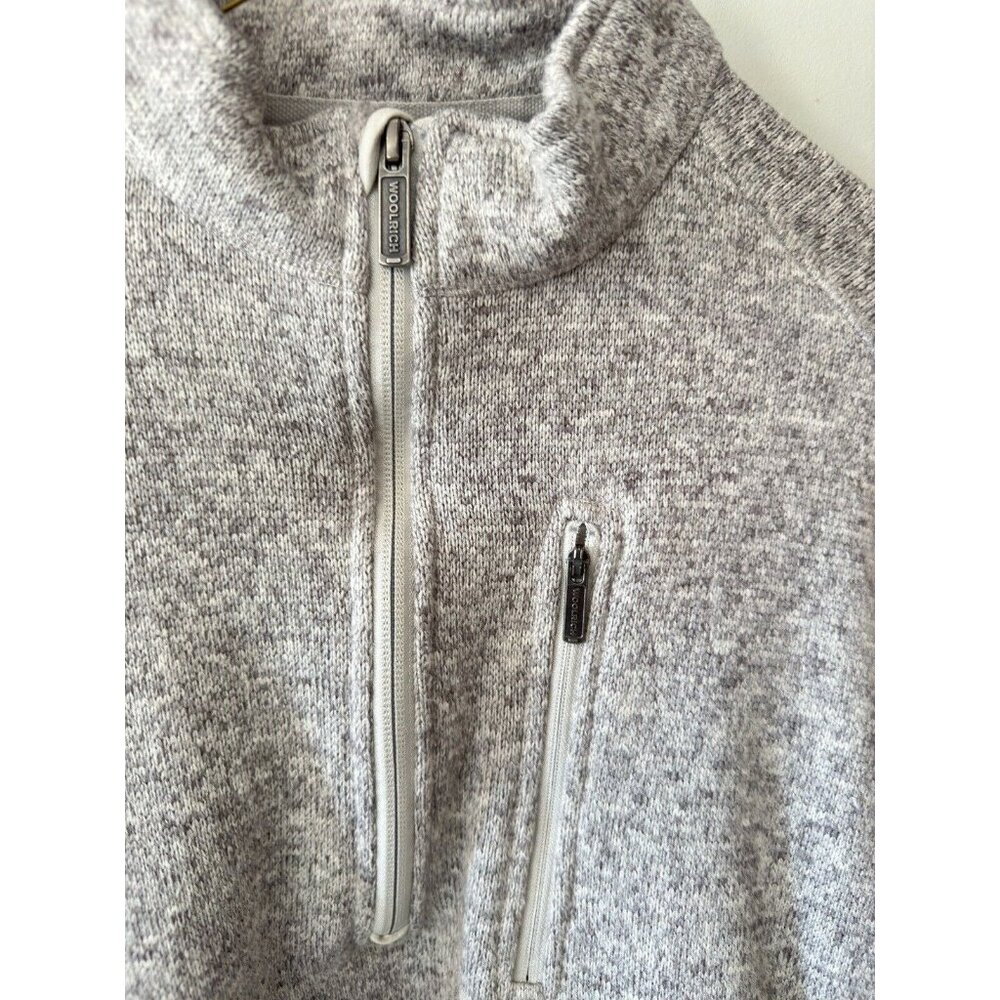 Woolrich Sweater Gray Mock Quarter Zip Pullover Outdoors Men Size M Casual - Picture 3 of 8